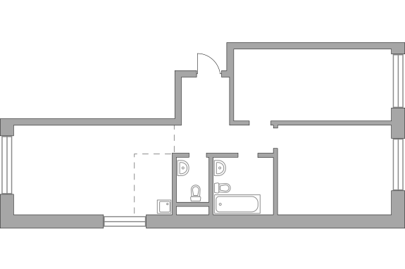 Трёхкомнатная квартира 78.23 м²