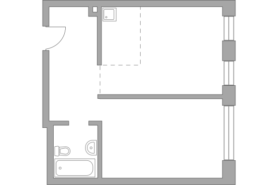 Двухкомнатная квартира 47.95 м²