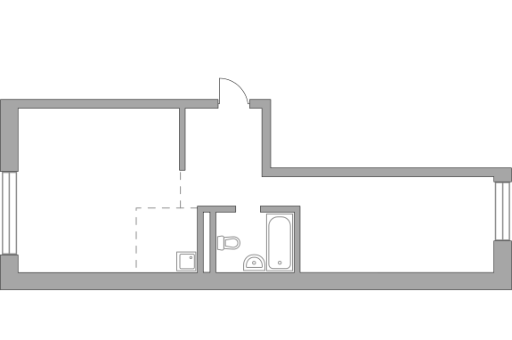 Двухкомнатная квартира 60.8 м²